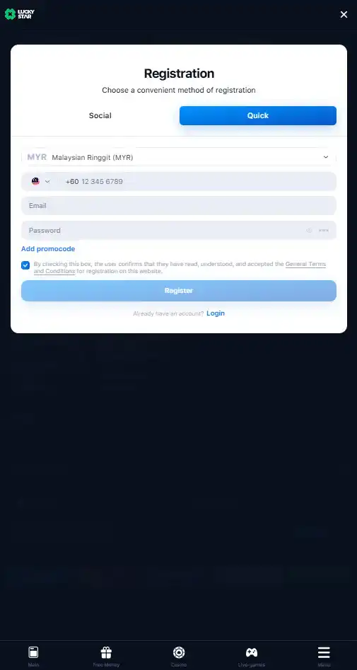 Lucky Star registration